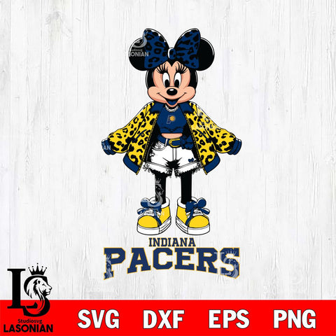 Indiana Pacers Style Minnie Disney Svg Eps Dxf Png File, Digital Download, Instant Download