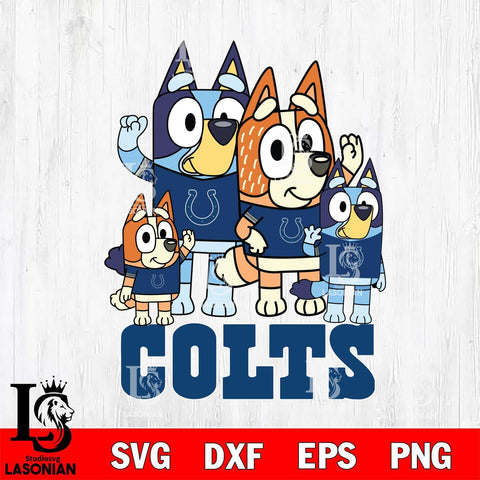 Indianapolis Colts Bluey & Bingo 7 Svg Eps Dxf Png File, NFL svg, Digital Download, Instant Download