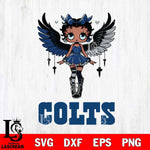 Indianapolis Colts Anglel Black Fan Girl Betty Boop Svg Eps Dxf Png File, Digital Download, Instant Download