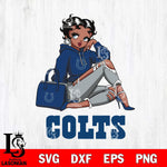 Indianapolis Colts Awesome Black Fan Girl Betty Boop Svg Eps Dxf Png File, Digital Download, Instant Download