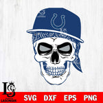 Indianapolis Colts Badass Hat Skull SVG