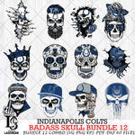 Indianapolis Colts Badass Skull Bundle SVG