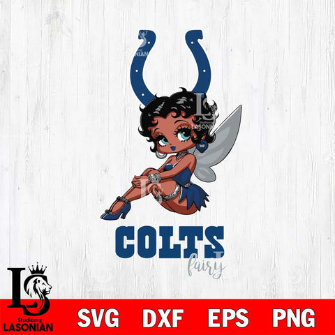 Indianapolis Colts Beauty Black Fairy Betty Boop Svg Eps Dxf Png File, Digital Download, Instant Download