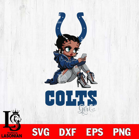 Indianapolis Colts Beauty Black Fan Girl Football Svg Eps Dxf Png File, Digital Download, Instant Download