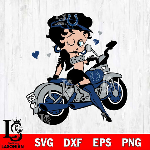 Indianapolis Colts Betty Boop And Badass Motor Svg Eps Dxf Png File, Digital Download, Instant Download