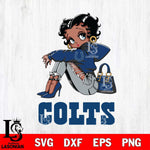 Indianapolis Colts Betty Boop Black Fan Girl Svg Eps Dxf Png File, Digital Download, Instant Download