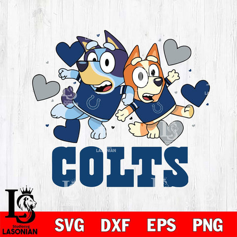 Indianapolis Colts Bluey & Bingo 10 Svg Eps Dxf Png File, NFL svg, Digital Download, Instant Download