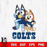 Indianapolis Colts Bluey & Bingo Svg Eps Dxf Png File, NFL svg, Digital Download, Instant Download