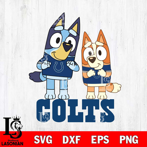 Indianapolis Colts Bluey & Bingo 6 Svg Eps Dxf Png File, NFL svg, Digital Download, Instant Download