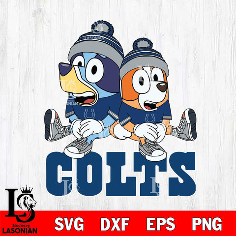 Indianapolis Colts Bluey & Bingo 8 Svg Eps Dxf Png File, NFL svg, Digital Download, Instant Download