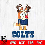 Indianapolis Colts Bluey Chilli Christmas Deer Svg Eps Dxf Png File, Digital Download