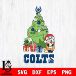 Indianapolis Colts Bluey Chilli Christmas Tree Svg Eps Dxf Png File, Digital Download