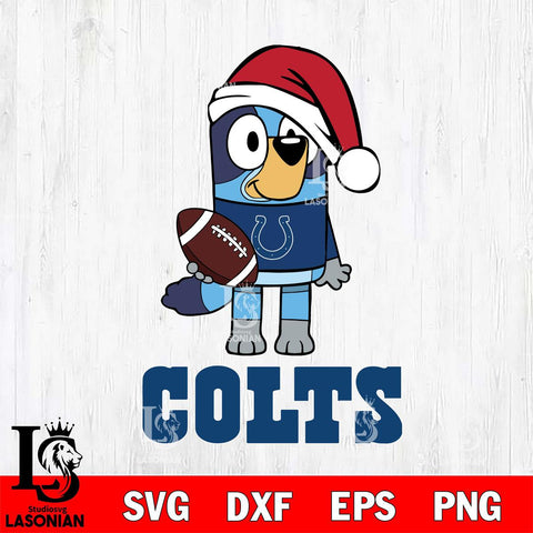 Indianapolis Colts Bluey Christmas Svg Eps Dxf Png File, Digital Download