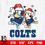 Indianapolis Colts Bluey Christmas NFL Svg Eps Dxf Png File, Digital Download