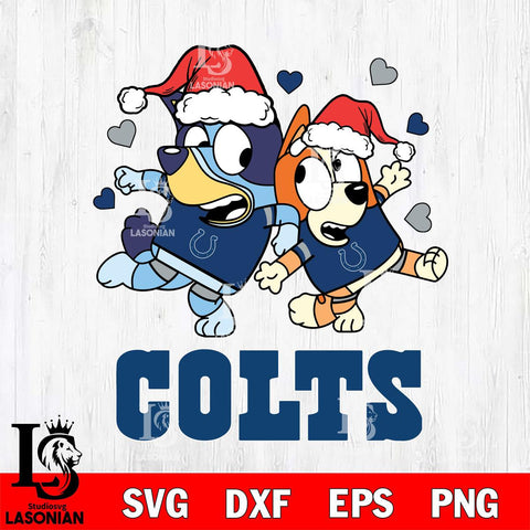 Indianapolis Colts Bluey Christmas NFL Svg Eps Dxf Png File, Digital Download