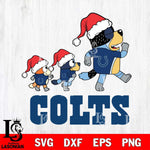 Indianapolis Colts Bluey Family Christmas Svg Eps Dxf Png File, Digital Download