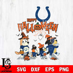 Indianapolis Colts Bluey Halloween Family Svg Eps Dxf Png File, Digital Download, Instant Download