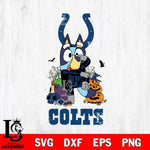 Indianapolis Colts Bluey Halloween NFL 2 Svg Eps Dxf Png File, Digital Download, Instant Download