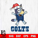 Indianapolis Colts Bluey Happy Christmas Svg Eps Dxf Png File, Digital Download