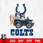 Indianapolis Colts Bluey friends car Svg Eps Dxf Png File, Digital Download, Instant Download