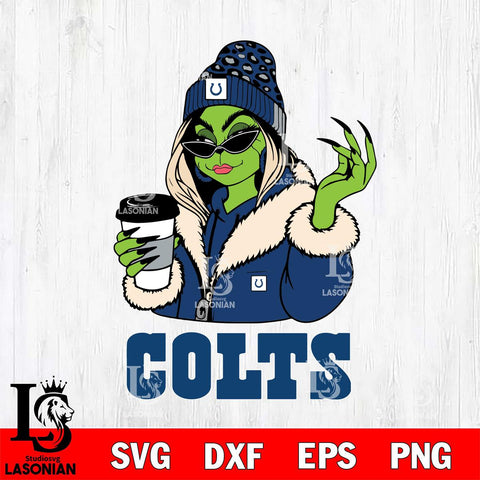 Indianapolis Colts Boujee Grinch Girls Christmas Svg Eps Dxf Png File,Cricut svg files, Digital Download, Instant Download