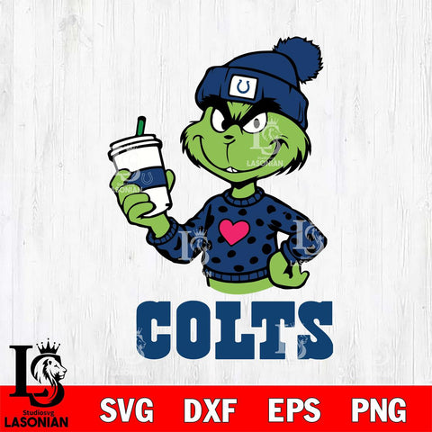 Indianapolis Colts Boujee Grinch Heart Christmas Svg Eps Dxf Png File,Cricut svg files, Digital Download, Instant Download