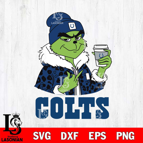 Indianapolis Colts Boujee Grinch Leopard Christmas Svg Eps Dxf Png File,Cricut svg files, Digital Download, Instant Download