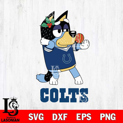 Indianapolis Colts Christmas Bluey Bandit Heeler Svg Eps Dxf Png File,Cut Svg Files, Digital File, Sublimation