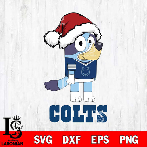 Indianapolis Colts Christmas Bluey Hat Svg Eps Dxf Png File,Cut Svg Files, Digital File, Sublimation