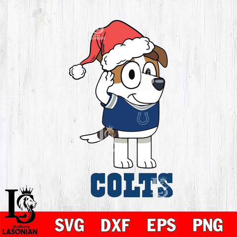 Indianapolis Colts Christmas Bluey Jack Sport Svg Eps Dxf Png File,Cut Svg Files, Digital File, Sublimation