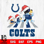 Indianapolis Colts Christmas Family Bluey Walking Svg Eps Dxf Png File,Cut Svg Files, Digital File, Sublimation