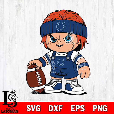 Indianapolis Colts Chucky Horror 5 Svg Eps Dxf Png File, NFL svg, Digital Download, Instant Download