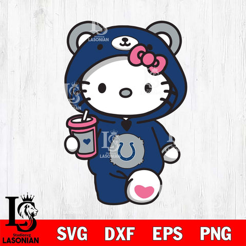 Indianapolis Colts Cute Hello Kitty Svg Eps Dxf Png File, Digital Download, Instant Download