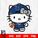 Indianapolis Colts Cute Hello Kitty Football 10 Svg Eps Dxf Png File, NFL svg, Digital Download, Instant Download