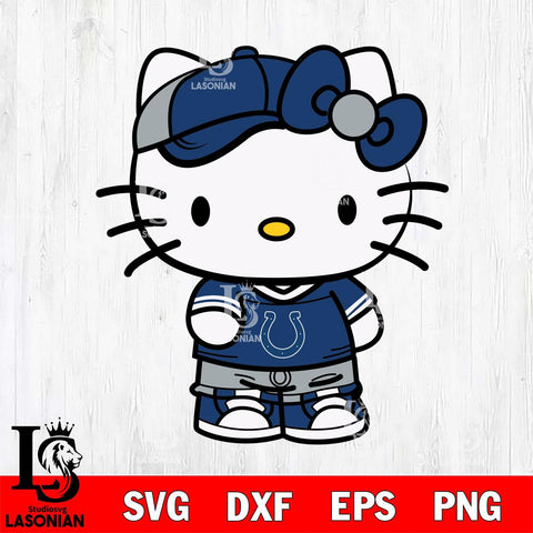 Indianapolis Colts Cute Hello Kitty Football 2 Svg Eps Dxf Png File, NFL svg, Digital Download, Instant Download