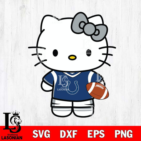 Indianapolis Colts Cute Hello Kitty Football 8 Svg Eps Dxf Png File, NFL svg, Digital Download, Instant Download