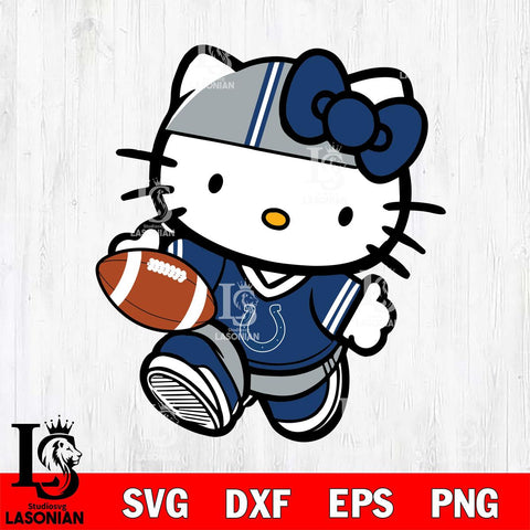 Indianapolis Colts Cute Hello Kitty Football 9 Svg Eps Dxf Png File, NFL svg, Digital Download, Instant Download