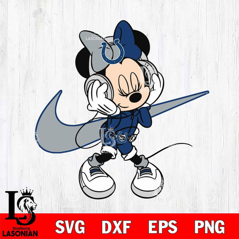 Indianapolis Colts Cute Minnie Mouse Dancing Svg Eps Dxf Png File, Digital Download, Instant Download