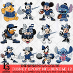 Indianapolis Colts Disney NFL Bundle 12 Svg Eps Dxf Png File, Digital Download, Instant Download