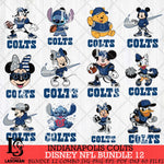 Indianapolis Colts Disney NFL Bundle Svg PNG 12 Svg Eps Dxf Png File, Digital Download