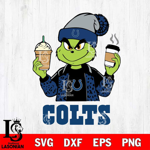 Indianapolis Colts Grinch 2 coffee Svg Eps Dxf Png File, Digital Download, Instant Download