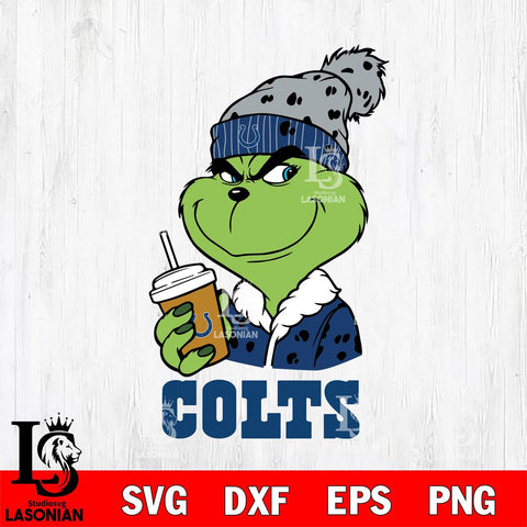 Indianapolis Colts Grinch Christmas hat Svg Eps Dxf Png File, Digital Download, Instant Download