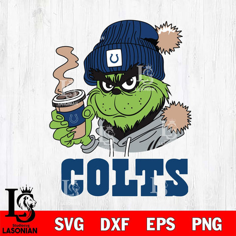 Indianapolis Colts Grinch Cofffe Hoodie Svg Eps Dxf Png File,Cricut svg files, Digital Download, Instant Download