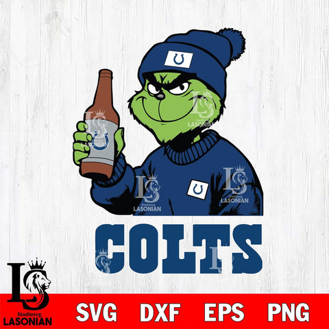 Indianapolis Colts Grinch Drinking Beer Christmas Svg Eps Dxf Png File,Cricut svg files, Digital Download, Instant Download