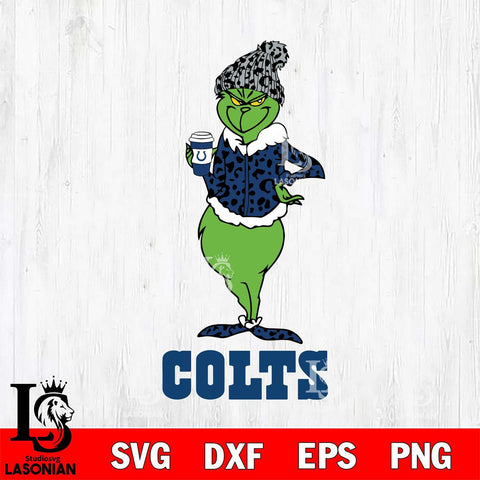 Indianapolis Colts Grinch Leopard Coffee Svg Eps Dxf Png File, Digital Download, Instant Download