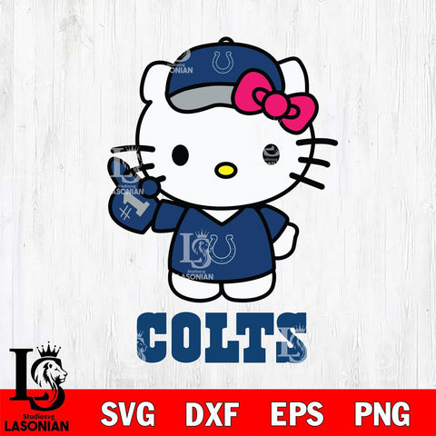 Indianapolis Colts Hello Kitty Best Fan Svg Eps Dxf Png File, Digital Download, Instant Download