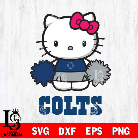 Indianapolis Colts Hello Kitty Cheerleader 2 Svg Eps Dxf Png File, Digital Download, Instant Download