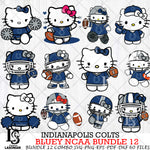 Indianapolis Colts Hello Kitty NFL Bundle 12 Svg Eps Dxf Png File, Digital Download, Instant Download