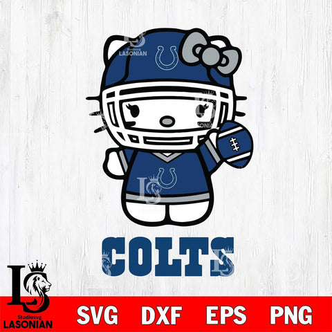 Indianapolis Colts Hello Kitty Nfl 1 Svg Eps Dxf Png File, Digital Download, Instant Download