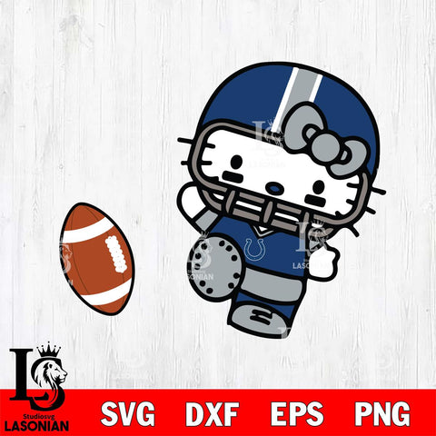 Indianapolis Colts Hello Kitty sport 12 Svg Eps Dxf Png File, Digital Download, Instant Download